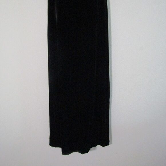 DKNY Vintage Dress 12 Petite Black Silk Velvet 90s Y2K Elegant Sheer Beaded - Picture 4 of 12